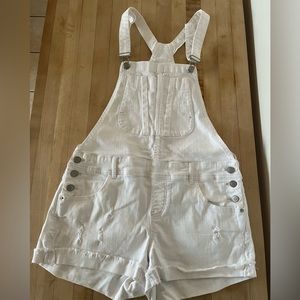 American Rag Juniors White Denim Overalls Sz 9